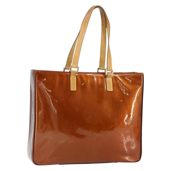 LOUIS VUITTON Monogram Vernis Columbus Tote Bag Bronze M91134 LV Auth gh1583