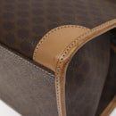 CELINE Macadam Canvas Hand Bag PVC Leather Brown Gold Auth gh161-9