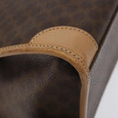 CELINE Macadam Canvas Hand Bag PVC Leather Brown Gold Auth gh161-14