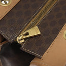 CELINE Macadam Canvas Hand Bag PVC Leather Brown Gold Auth gh161-10