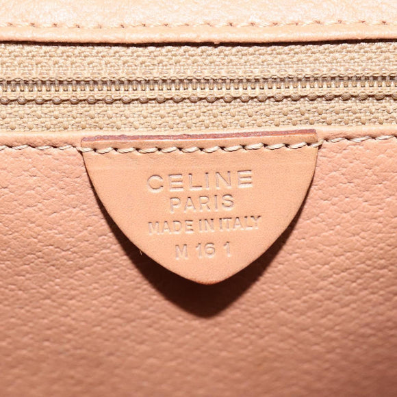 CELINE Macadam Canvas Hand Bag PVC Leather Brown Gold Auth gh161