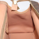 CELINE Macadam Canvas Hand Bag PVC Leather Brown Gold Auth gh161-17