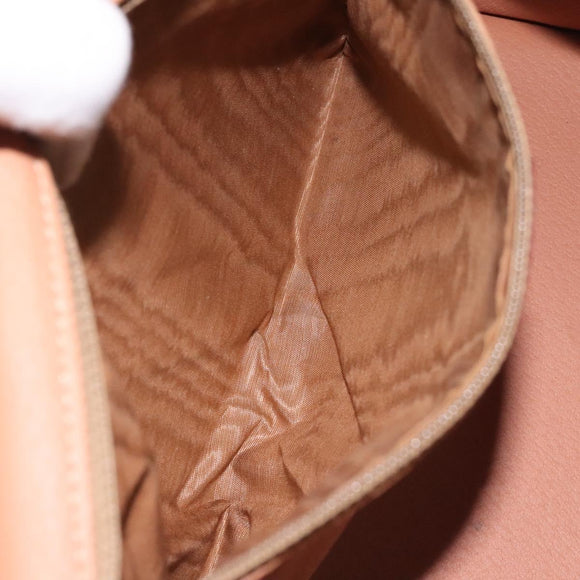 CELINE Macadam Canvas Hand Bag PVC Leather Brown Gold Auth gh161