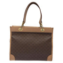 CELINE Macadam Canvas Hand Bag PVC Leather Brown Gold Auth gh161-2