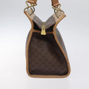 CELINE Macadam Canvas Hand Bag PVC Leather Brown Gold Auth gh161-3