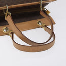 CELINE Macadam Canvas Hand Bag PVC Leather Brown Gold Auth gh161-7