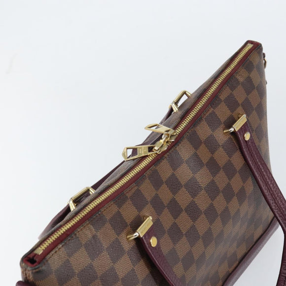 LOUIS VUITTON Damier Ebene Hyde Park Hand Bag N41015 LV Auth gh1610