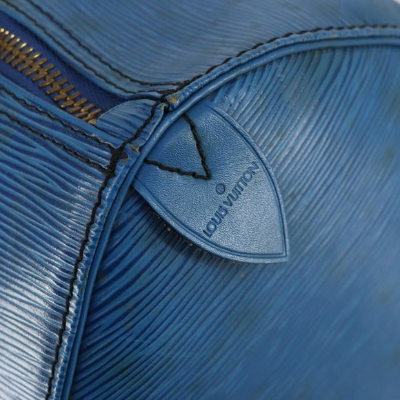 LOUIS VUITTON Epi Keepall 50 Boston Bag Blue M42965 LV Auth gh1615