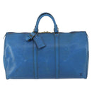 LOUIS VUITTON Epi Keepall 50 Boston Bag Blue M42965 LV Auth gh1615-13