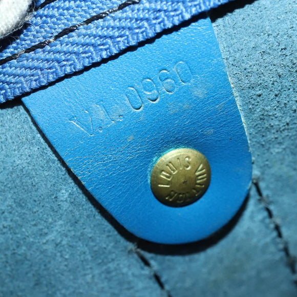 LOUIS VUITTON Epi Keepall 50 Boston Bag Blue M42965 LV Auth gh1615