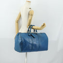 LOUIS VUITTON Epi Keepall 50 Boston Bag Blue M42965 LV Auth gh1615-22