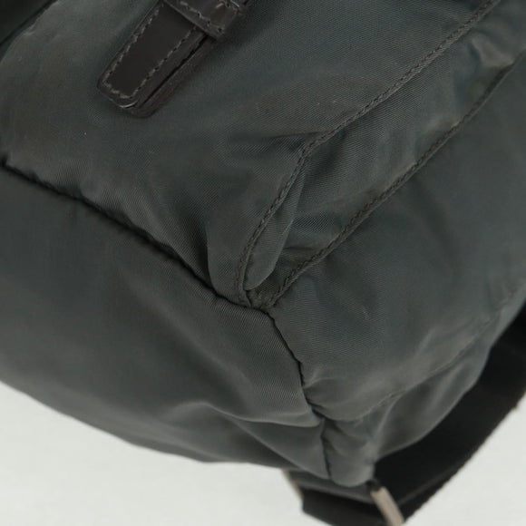 PRADA Backpack Nylon Gray Silver Auth gh1618