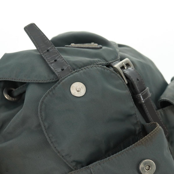 PRADA Backpack Nylon Gray Silver Auth gh1618