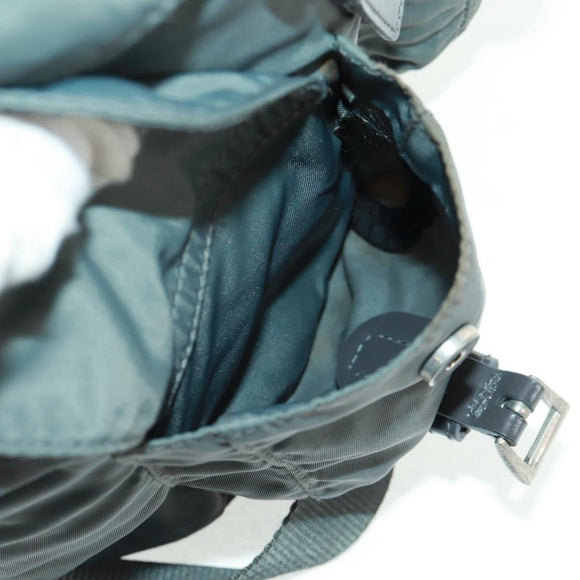 PRADA Backpack Nylon Gray Silver Auth gh1618
