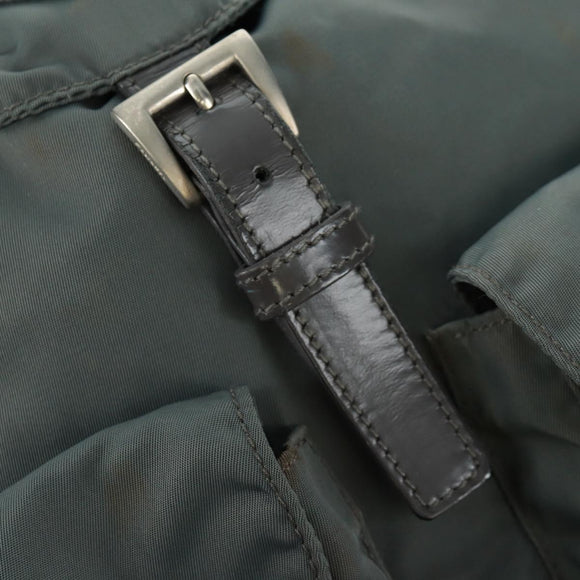 PRADA Backpack Nylon Gray Silver Auth gh1618