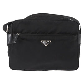 PRADA Shoulder Bag Nylon Black Silver Auth gh1619 - 0
