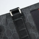GUCCI GG Supreme Sherry Line Tote Bag PVC Red Black 495560 Auth gh1621-16