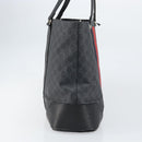 GUCCI GG Supreme Sherry Line Tote Bag PVC Red Black 495560 Auth gh1621-5