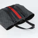 GUCCI GG Supreme Sherry Line Tote Bag PVC Red Black 495560 Auth gh1621-6