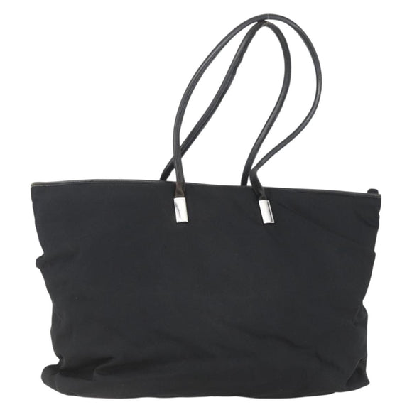 GUCCI Tote Bag Nylon Black Silver 002 2123 0455 Auth gh1622