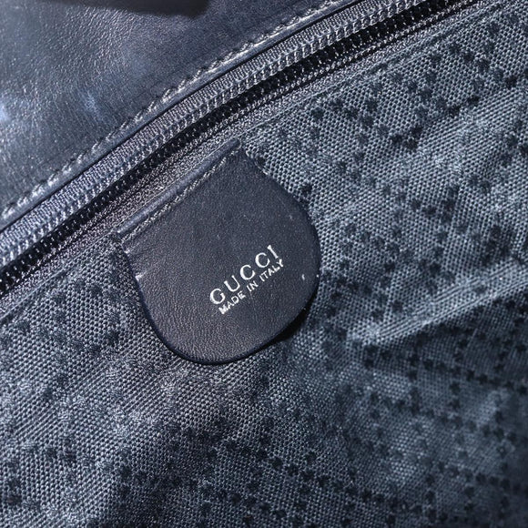 GUCCI Tote Bag Nylon Black Silver 002 2123 0455 Auth gh1622