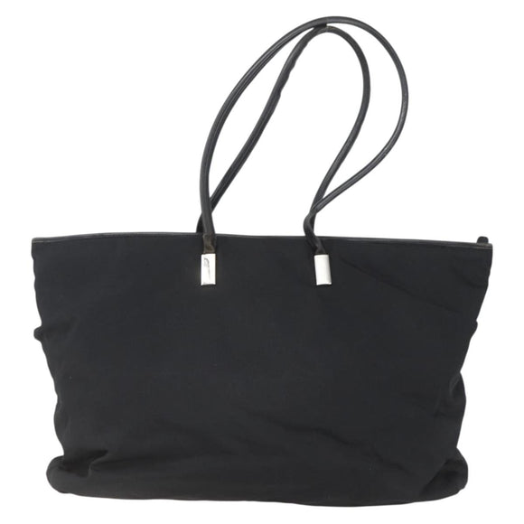 GUCCI Tote Bag Nylon Black Silver 002 2123 0455 Auth gh1622