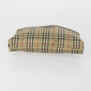Burberrys PRADA Nova Check Pouch Nylon Canvas 3 Set Pink Brown beige Auth gh1623-6