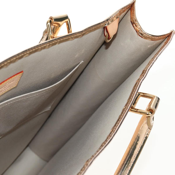 LOUIS VUITTON Monogram Miroir Sac Plat Hand Bag Gold Dore M40268 LV Auth gh1625SAV