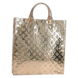 LOUIS VUITTON Monogram Miroir Sac Plat Hand Bag Gold Dore M40268 LV Auth gh1625SAV