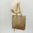LOUIS VUITTON Monogram Miroir Sac Plat Hand Bag Gold Dore M40268 LV Auth gh1625SAV-26