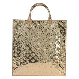 LOUIS VUITTON Monogram Miroir Sac Plat Hand Bag Gold Dore M40268 LV Auth gh1625SAV - 0