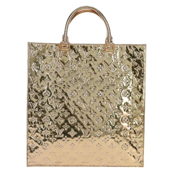 LOUIS VUITTON Monogram Miroir Sac Plat Hand Bag Gold Dore M40268 LV Auth gh1625SAV