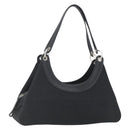 BVLGARI Logo Mania Shoulder Bag Canvas Black Silver Auth gh1627-1