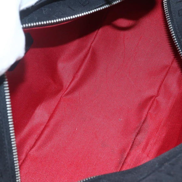 BVLGARI Logo Mania Shoulder Bag Canvas Black Silver Auth gh1627