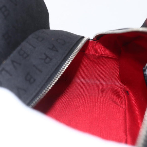 BVLGARI Logo Mania Shoulder Bag Canvas Black Silver Auth gh1627