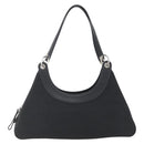 BVLGARI Logo Mania Shoulder Bag Canvas Black Silver Auth gh1627-2
