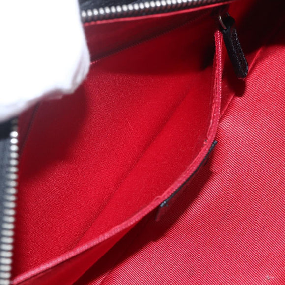 BVLGARI Logo Mania Shoulder Bag Canvas Black Silver Auth gh1627