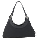 BVLGARI Logo Mania Shoulder Bag Canvas Black Silver Auth gh1627-3