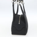 BVLGARI Logo Mania Shoulder Bag Canvas Black Silver Auth gh1627-5