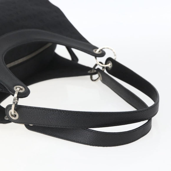 BVLGARI Logo Mania Shoulder Bag Canvas Black Silver Auth gh1627