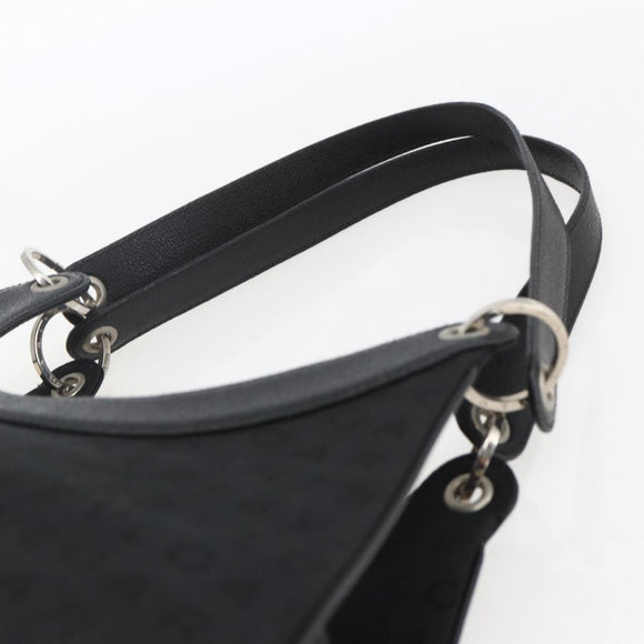 BVLGARI Logo Mania Shoulder Bag Canvas Black Silver Auth gh1627