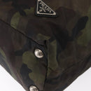 PRADA Camouflage Tote Bag Nylon Khaki Auth gh1628-15