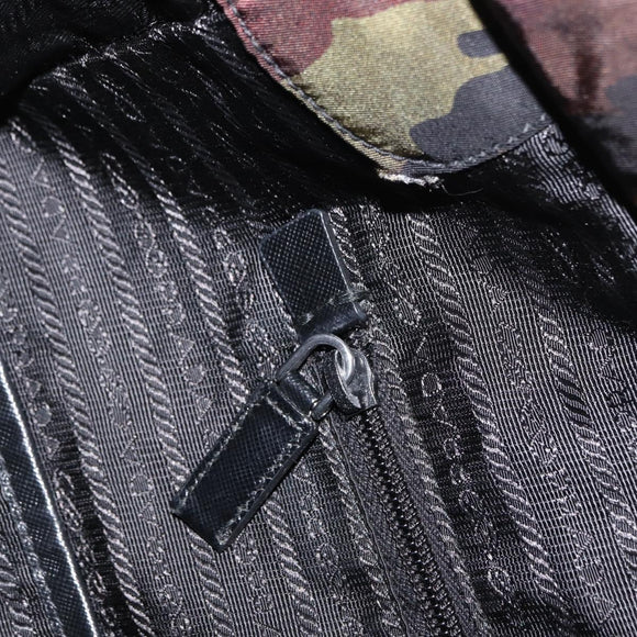 PRADA Camouflage Tote Bag Nylon Khaki Auth gh1628