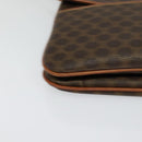 CELINE Macadam Canvas Shoulder Bag PVC Brown Gold Auth gh163-9