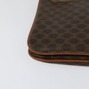 CELINE Macadam Canvas Shoulder Bag PVC Brown Gold Auth gh163-15