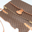 CELINE Macadam Canvas Shoulder Bag PVC Brown Gold Auth gh163-10