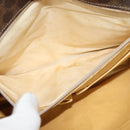 CELINE Macadam Canvas Shoulder Bag PVC Brown Gold Auth gh163-12