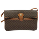 CELINE Macadam Canvas Shoulder Bag PVC Brown Gold Auth gh163-13