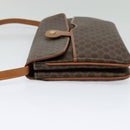 CELINE Macadam Canvas Shoulder Bag PVC Brown Gold Auth gh163-3