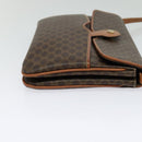 CELINE Macadam Canvas Shoulder Bag PVC Brown Gold Auth gh163-4